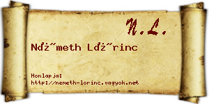 Németh Lőrinc névjegykártya