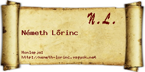 Németh Lőrinc névjegykártya